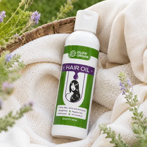 Glow Organic Herbal Hair Oil – Nourish, Strengthen & Revive Your Hair
