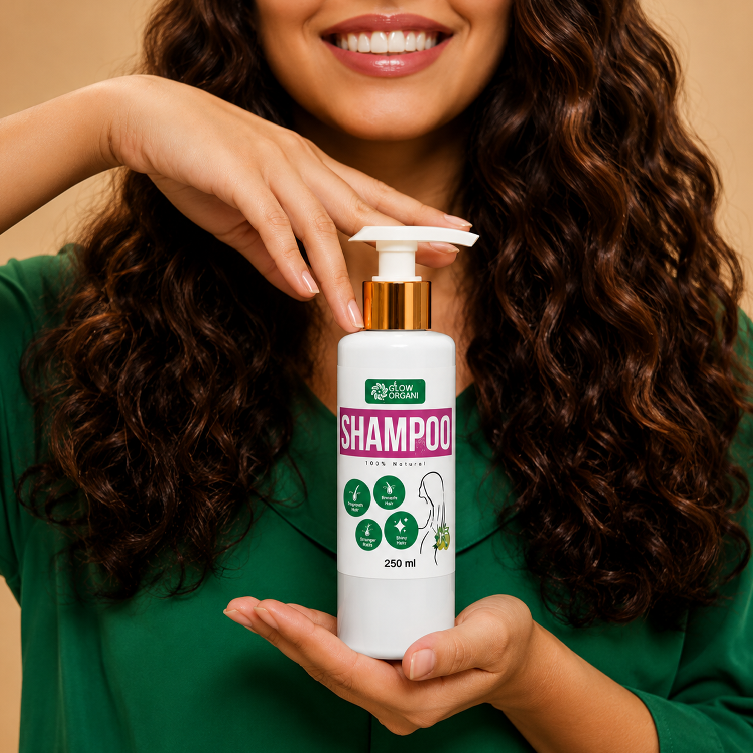 Glow Organic Herbal Shampoo – Natural Herbal Hair Care - Image 2